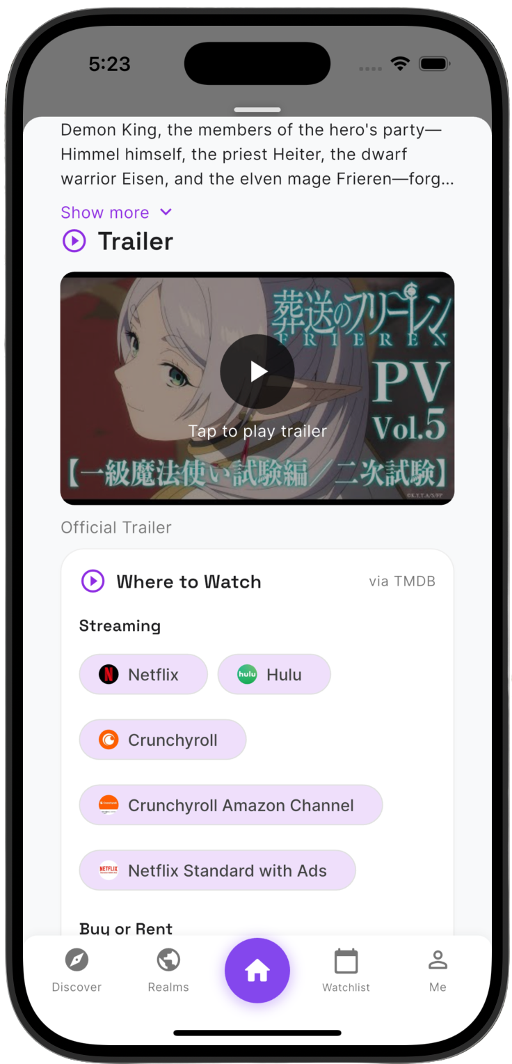 RekoGen Anime Detail Screen 2