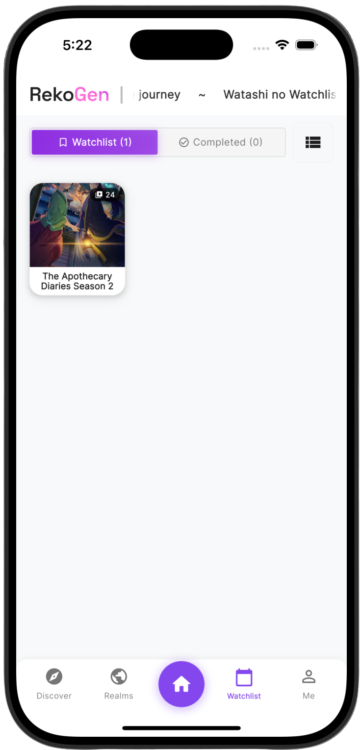 RekoGen Watchlist Grid View